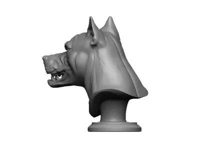 pitbull head bust 3D print model