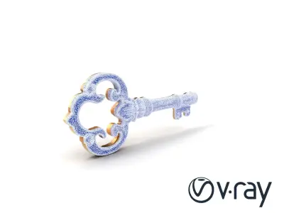 Antique Key Detailed Sculpture model pack Low-poly 3D model