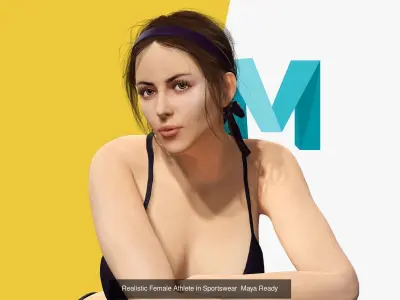 Realistic Female Athlete in Sportswear Ready 3D Model Pack
