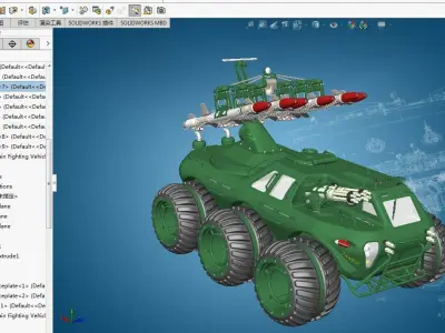 Land Missile armoured SUV tank  3D print model