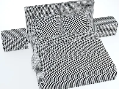 Luxury Tufted Bed 3D model