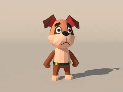 Character B098 Dog Cute  Low-poly 3D model