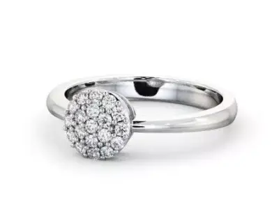 stl file diamond cluster ring gold 3D print model purchase