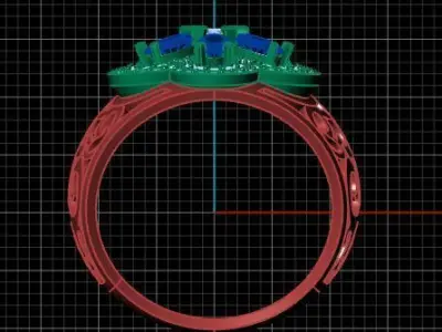 women diamond ring 3d printble 3D print model