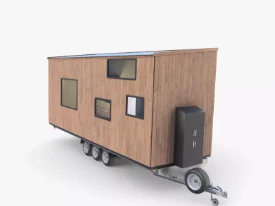 Mobile house trailer V1 3D model