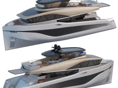  Electric motor yacht Kerkinitida luxury class 27m 3D model