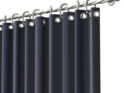 Cornice Classic Curtain 05 Chrome Low-poly 3D model