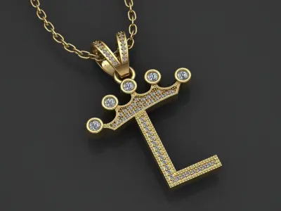 L letter pendant 3D print model