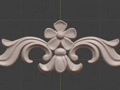 Crown Wood Carving Ornament 3D print model