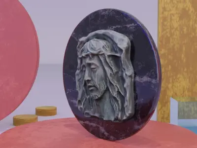 Christ head Low-poly 3D model