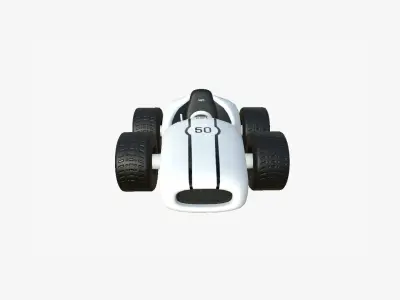 Cartoon Kart F08 White - Vehicle Racing Design Low-poly 3D model