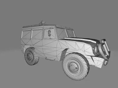 jeep camo Low-poly 3D model