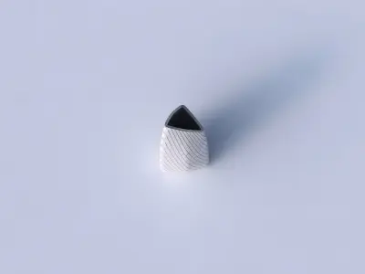 Vase tipped triangle with diagonal grid plates 3D print model