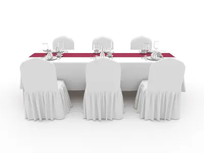 Banquet Table and Chair 94 3D model