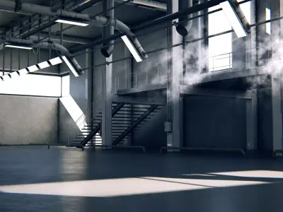 Hangar 07 PBR Low-poly 3D model