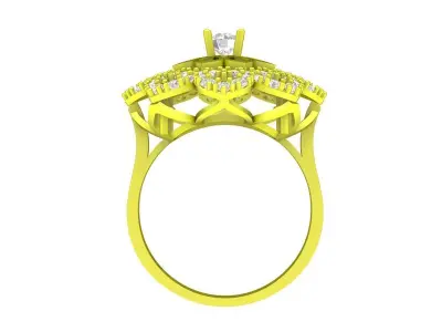 5744 luxury diamond flower ring  3D print model
