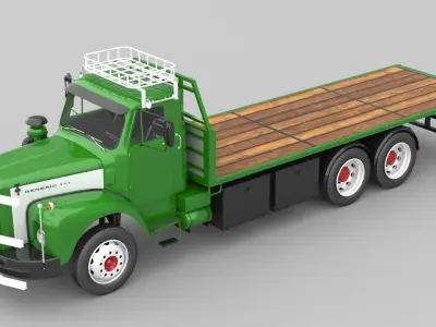 1975  Flatbed Truck 3D model