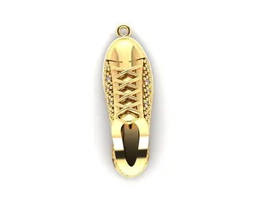 Shoes pendant with diamonds sapato 3D model