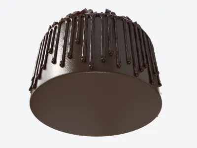 Chocolate Cake Decorated with Chocolate Pieces 3D model