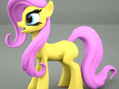 Customizable Rigged Pony 3D Model for Poser and Daz 3D model