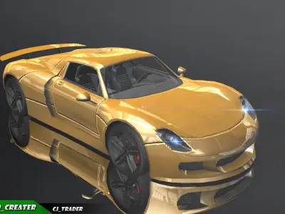 Lowpoly Hennessey Venom GT Racing Car 3D Model Low-poly 3D model