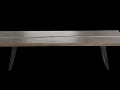 Bench wooden 04 Low-poly 3D model