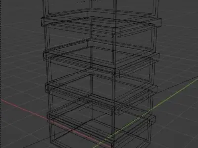 3d shoe box cabinet Low-poly 3D model