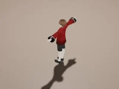 Anime Man Character - Festival Style Low-poly 3D model