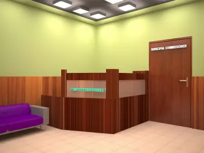 Decorative office furniture view Free 3D model