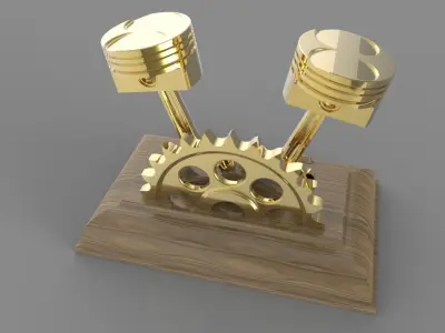Piston trophy 3D model