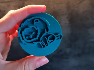 Lion Cookie Stamp and Cutter 3D print model