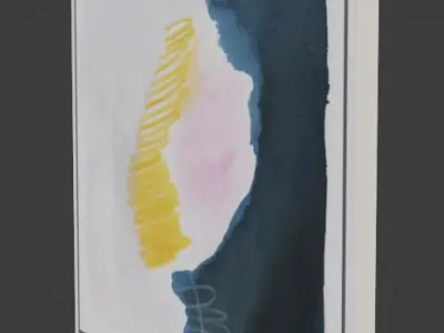 Human Abstract Wall Art Blue Low-poly 3D model