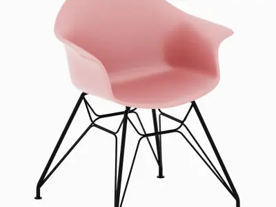 Meet chairs 4 types of legs and office table  3D model