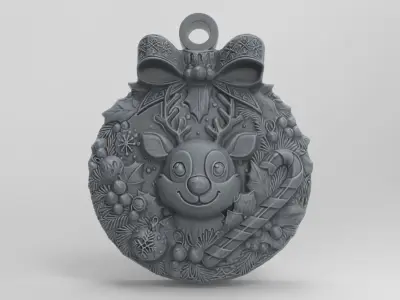 christmasball deer decoration 3D print model