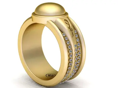 Luxury Dome Top Gold Ring 3D Printable Jewelry Model 3D print model