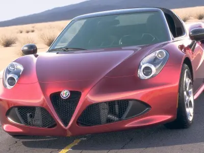 Alfa Romeo 4C Spider 2017 desert studio 3D model