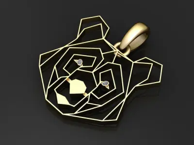  Bear Head Pendant 3D print model