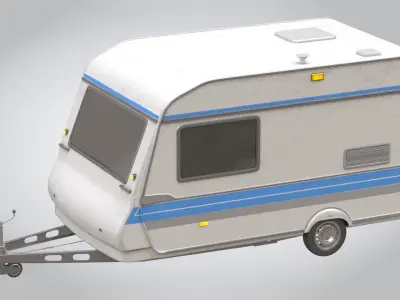 Camper Hobby Low-poly 3D model