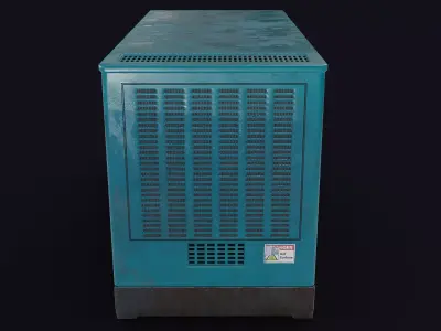 Industrial Electric Generator Low-poly 3D model