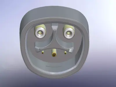 Tesla male connector with metalic contacts Full Size matching 3D print model