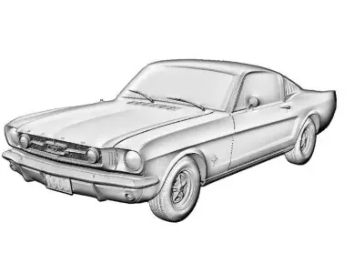 classic Mustang pendant dije mustang car carro clasico  3D print model