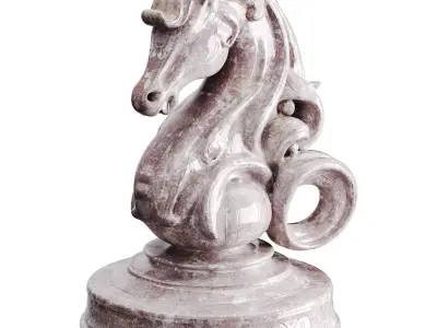 Horse statue Low-poly 3D model 9