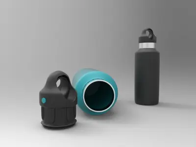 bottle stainless steel water Low-poly 3D model