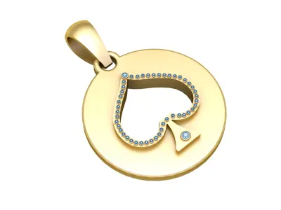 SPADE COIN PENDANT 3D PRINTABLE MODEL  3D print model