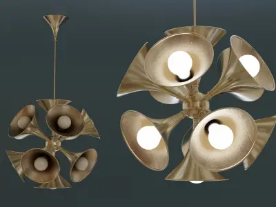 Mid-Century Ceiling Lamp Low-poly 3D model