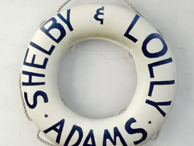 Vintage Hand Painted Nautical Life Boat Preserver 3D model