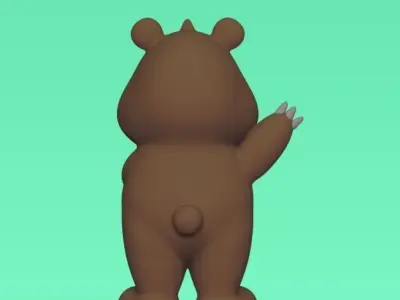 Bear Waving 3D print model