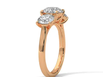 solitaire ring with detail images and 360 render videos 47 3D print model