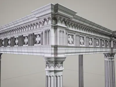 Highpoly Gothic Column type-2 3D model