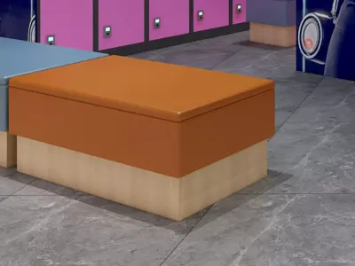 Modern Gym Locker Room 3D model